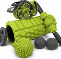 Kit de rouleaux de massage musculaire en mousse portable 5 en 1 pour yoga et Pilates avec ABS et EVA pour le modelage du corps, comprend un coffret cadeau