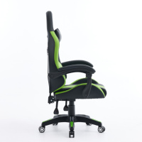 Chaise de jeu ergonomique au design inspiré des courses, en cuir PVC vert, réglable, pour bureau à domicile