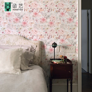 Papier peint floral / revêtement mural à peler et à coller, auto-adhésif, amovible, vinyle floral <span class=keywords><strong>aquarelle</strong></span>, papier <span class=keywords><strong>contact</strong></span> floral pour la maison - Product Image 4
