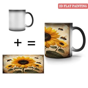 Custom Magic Mug Frosted Black 11oz <b>Ceramic</b> Heat Sensitive Blank <b>Cup</b> Birthday Theme - Product Image 3