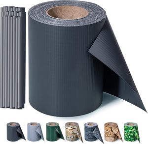 Cinta de PVC para Cercas de Jardín, Protección de Privacidad <span class=keywords><strong>RAL</strong></span> <span class=keywords><strong>9011</strong></span>, Tiras de PVC Suave para Pantallas de Privacidad en Exteriores - Product Image 3