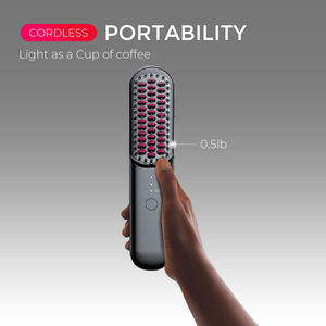 หวีแปรงผมเซรามิกแบบชาร์จไฟผ่าน USB พร้อมไฟ LED ปล่อยประจุลบ ไร้สาย อุณหภูมิ 160-200 องศาเซลเซียส สำหรับใช้ในโรงแรมและที่บ้าน - Product Image 4