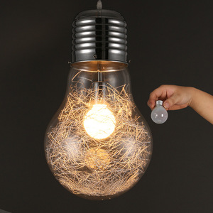 Lampes suspendues créatives en verre grande <span class=keywords><strong>ampoule</strong></span> Vintage métal grande lampe suspendue Bar café Restaurant chambre intérieure - Product Image 2