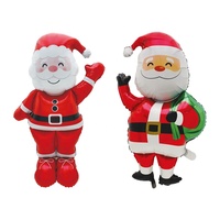 Nouveau ballon en aluminium Père Noël et Bonhomme de pain d'épices, support de canne, écologique et durable, pour décoration de Noël à la maison et les fêtes