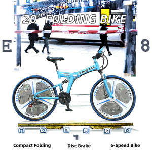 Vélo de montagne pliable à 21 vitesses de 26 pouces personnalisé <span class=keywords><strong>cadeau</strong></span> pour hommes et femmes avec frein à disque pédale ordinaire et fourche en acier - Product Image 3