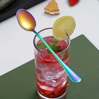 Cuillère à long manche en acier inoxydable moderne, cuillère à thé glacé, cuillère à café, cuillère à cocktail pour bars et restaurants