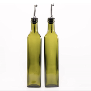 Commercio all'ingrosso 250ml 500ml di olio d'oliva aceto salsa di soia in vetro Dispenser <span class=keywords><strong>Set</strong></span> di bottiglie con supporto in ferro MOQ bassa personalizzazione - Product Image 6