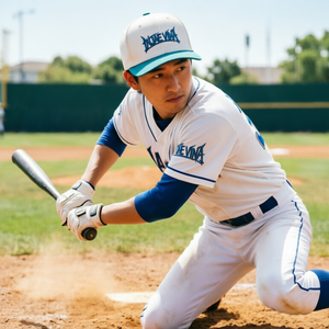 Casquette de golf 5 panneaux bicolore en sergé de coton avec logo personnalisé – Bleu - Product Image 6