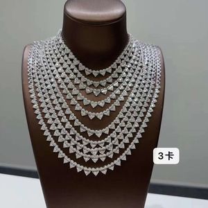 Collier tennis en or pur 18 carats Xinfly, forme cœur, diamant naturel 3,0 carats - Product Image 1