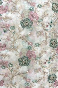 Tissu en dentelle de tulle brodé pour mariage, tissu en perles de tissu textile français de conception tendance, vente en gros - Product Image 2