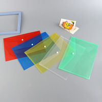 Sac de documents en plastique personnalisé pp a5 a4 enveloppe transparente portefeuilles de poche dossier scolaire document sac de classement transparent avec bouton pression