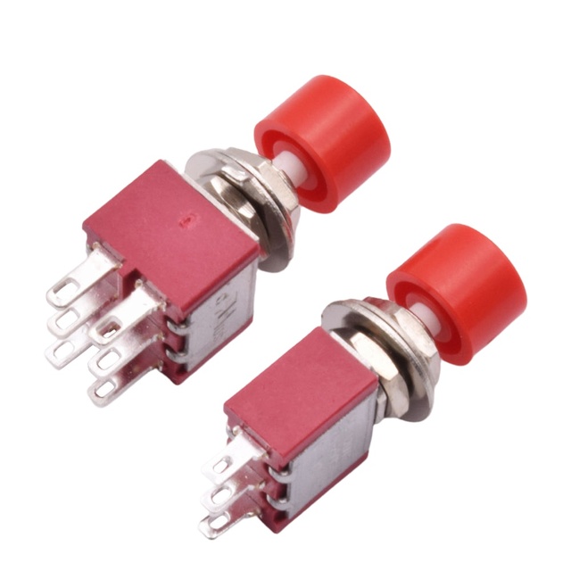 PS-102/202 6mm Industrial Mini 1NO 1NC 2NO 2NC 2A 250VAC 5A 120VAC SPDT DPDT 3pin 6pin Momentary Push Button Toggle Switch