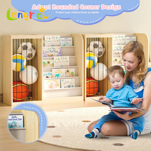 Étagère à livres moderne en bois pour enfants et rangement pour animaux en <span class=keywords><strong>peluche</strong></span>, organisateur de livres pour tout-petits peu encombrant pour la maison - Product Image 4