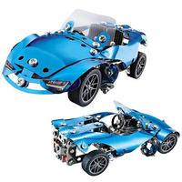 KS mainan blok bangunan logam edukasi DIY anak-anak Kit blok bangunan logam kreatif 3d mainan Model mobil balap Puzzle logam batang