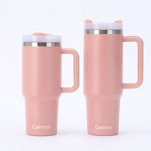 Mug de voyage isotherme en acier inoxydable 40oz 30oz personnalisé par sublimation, sans BPA, avec paille et poignée - Product Image 1