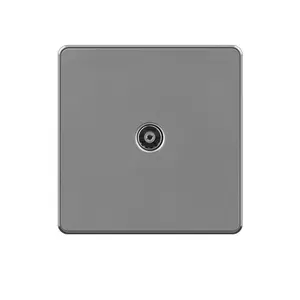 高品质英国标准墙壁插座电视插座板一分钱灰色磨砂电脑面板