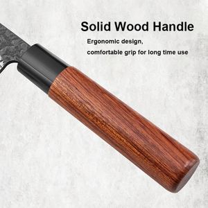 Cuchillo Santoku de Cocina Hecho a Mano de Acero con Alto Contenido de Carbono, Cuchillo para Sashimi, Juego de Cuchillos Japoneses con Mango de Madera - Product Image 5
