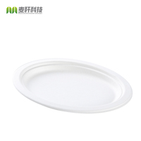 Pâte jetable portable compostable Durable canne à sucre bagasse pulpe moulée plaque ronde à vendre
