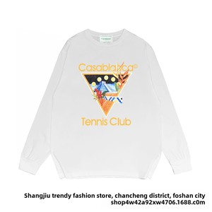 T-shirt a maniche lunghe in cotone 250g, girocollo, casual, minimalista, vestibilità ampia, con stampa Fantasy Portal, stile streetwear europeo-americano - Product Image 4
