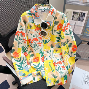<span class=keywords><strong>Camicia</strong></span> Floreale Vintage Sexy da <span class=keywords><strong>Donna</strong></span> a Maniche Lunghe 100% <span class=keywords><strong>Lino</strong></span> con Colletto e Bottoni, Blusa Larga per Vacanze Estive, Spiaggia e Uso Quotidiano Casual - Product Image 6