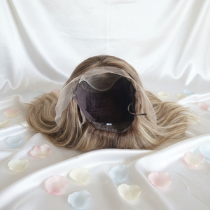 Pelucas Judías con Encaje Frontal Transparente y Reflejos Rubios <span class=keywords><strong>Ceniza</strong></span> - Cabello Remy Europeo Sin Pegamento, Todos los Colores Teñibles, Longitud Media - Product Image 5