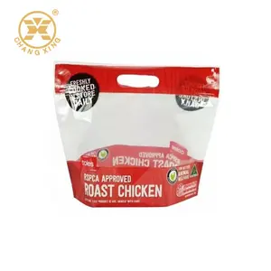 Roasted Chicken Packaging Bag Eco Recyclable Food Packaging Custom Print Microwavable Plastic Roasted Chicken Bags Anti Fog Whole Hot Chicken Zip Lock Bags