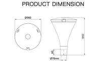 Luminarias LED de Poste para Jardín, Estilo Retro Europeo, de Alta Potencia (30W, 50W, 60W), de Aluminio, con Clasificación IP66, para Exteriores, Paisajismo y Jardinería