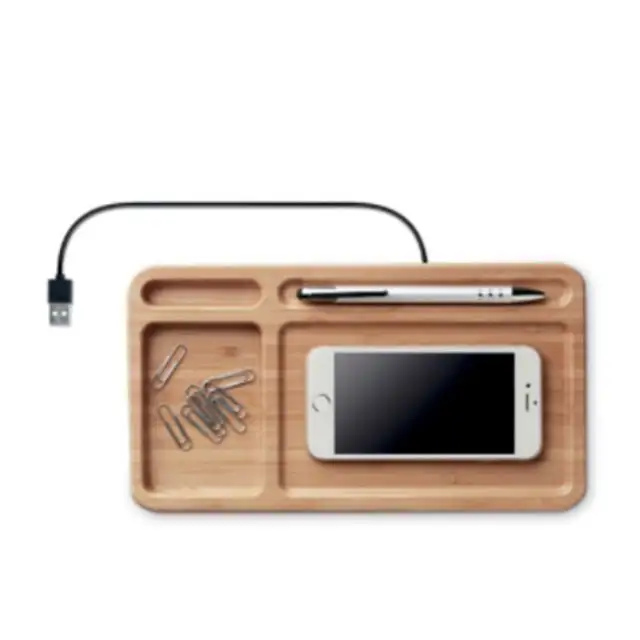 eco friendly Customizable ecological storage box with bamboo wireless charger