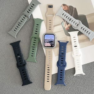 Nuevo diseño, correa de reloj de repuesto de silicona suave y ancha con hebilla grande para <span class=keywords><strong>Apple</strong></span> <span class=keywords><strong>Watch</strong></span> <span class=keywords><strong>7</strong></span> 8 9 10 Ultra 2 42 45mm - Product Image 5
