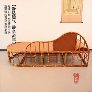 Bamboo Concubine Couch Chinese Style Tapered Leg Tilting Chaise Lounge Living Room Furniture - Product Image 3