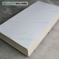 Feuille de marbre enduit UV Armoires de cuisine en PVC Panneau mural de douche en PVC Marbl brillant pour la décoration