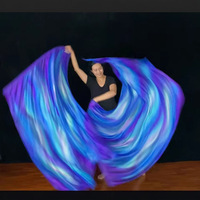 Accessoire adulte unisexe une paire de drapeaux de louange de performance de danse d'église de flamme bleue