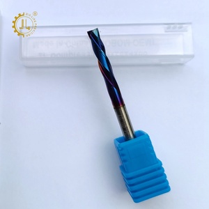 Up Down Cut 2 Flutes Spiral End Mill Carbide 6mm <strong>Router</strong> <strong>Bit</strong> Compression Cutter Blue Coated Spiral Flush Trim Compression <strong>Bit</strong> - Product Image 4