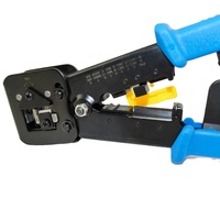LIYUAN Industrial RJ45 FTP UTP a Cat5E Conector modular Herramienta de prensado Perforación de acero inoxidable Agujero de paso Herramientas manuales Soporte OEM