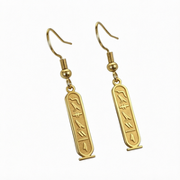 Boucles d'oreilles pendantes personnalisées Gaovo avec nom hieroglyphique égyptien, plaqué or 18 carats, acier inoxydable, bijoux tendance unisexe, cadeau pour femme