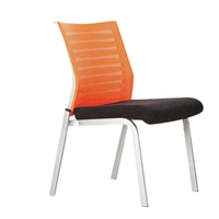 Chaise de formation empilable à roulettes, dossier à fentes horizontales, siège rembourré en tissu, chaise de bureau mobile pour conférence