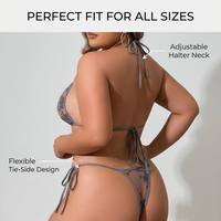 Ensemble de lingerie grande taille avec broderie papillon, soutien-gorge en maille transparente, string, lingerie exotique, vêtements de nuit pour femmes courbes