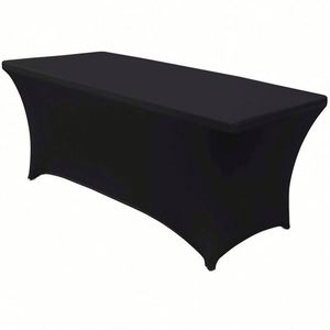 Venta al por mayor de cualquier logotipo de poliéster impermeable ajustado estiramiento Spandex mantel de mesa para Feria Comercial - Product Image 3