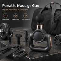 Pistolet de massage professionnel portable 30W 3200 tr/min 5 vitesses silencieux pour tissus profonds, moteur sans balais rechargeable, batterie lithium-ion, 4 têtes