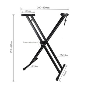 High Quality X-type Black Electronic Keyboard <strong>Stand</strong> Assembly Double Adjustable <strong>Stand</strong> for Keyboards Instrument - Product Image 3