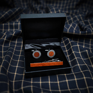 Set di gemelli regalo gemelli francesi in legno massello di rame fermacravatta gemelli gemelli e fermacravatte Set di gemelli - Product Image 1