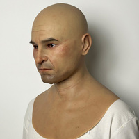 Masque réaliste en silicone pour homme, masque facial complet sans cheveux, couvre-chef en latex pour travestis, fête, cosplay transgenre