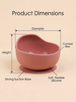 Assiettes et bols en silicone ronds portables, mignons et écologiques, personnalisables avec votre marque, pour la séparation des aliments, modèle MP-02