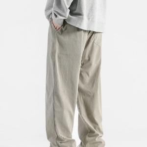 Pantalon décontracté vintage en mélange de coton épais, personnalisé, écologique et respirant pour homme, coupe ample, taille mi-haute avec cordon de serrage - Product Image 6