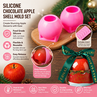 Moule en silicone délicat résistant à la chaleur pour coquilles de pommes au chocolat de Noël, moule domestique pour mousse, pâtisserie et gâteau
