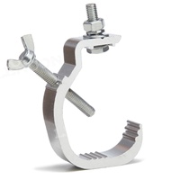 XBM XBM250604 Pince de fixation en aluminium moulé poli à boucle simple ou double pour tube de projecteur de scène PAR à tête mobile, mesure métrique