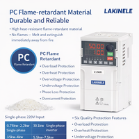 Variateur de fréquence vectoriel monophasé LAKINELE PC ignifuge 220V 0,75-7,5kW avec 6 fonctions de protection IP20 300W