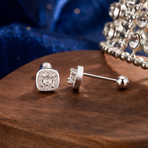 women fashion water <b>drop</b> <b>silver</b> s925 <b>earrings</b> aretes de tortuga sterling <b>silver</b> lab grown diamond stud <b>earrings</b> - Product Image 1