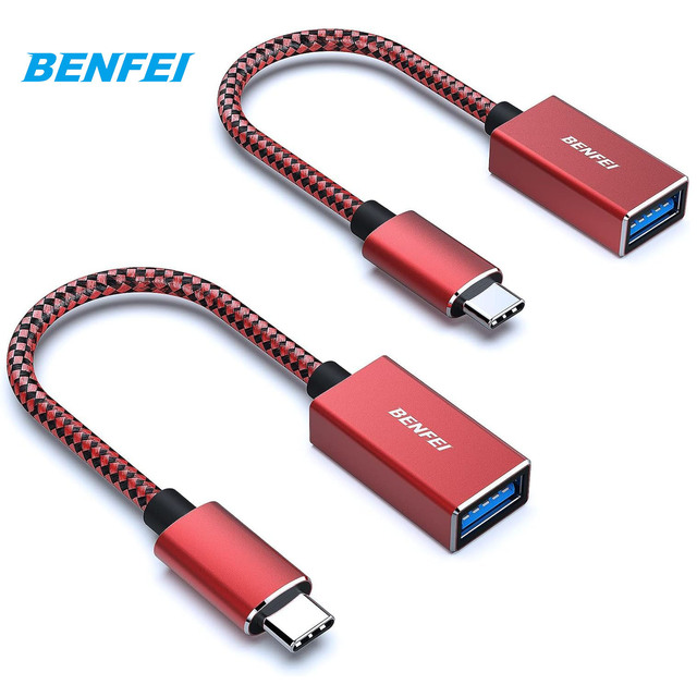 BENFEI USB C to USB 3.0 Adapter 2 Pack USB C to a Male to Female Adapter  OTG Type C.