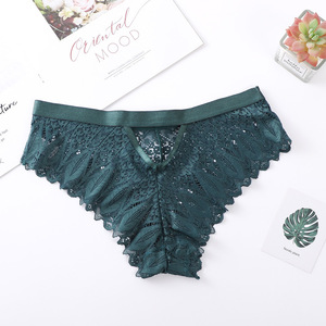 Culottes mi-hautes pour femmes, style euro-américain, avec nœud et bretelles croisées, sexy, bordure en dentelle, en promotion - Product Image 4